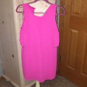 Hot Pink Cold Shoulder Dress